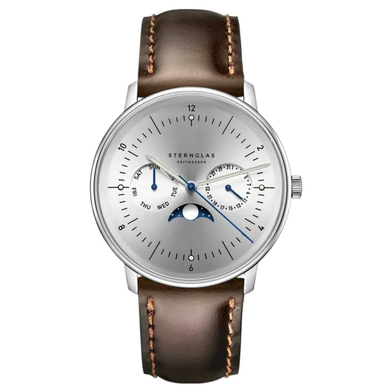 Sternglas S01-NM52-BR03  Men's Naos Moonphase Watch made by H.S. Johnson