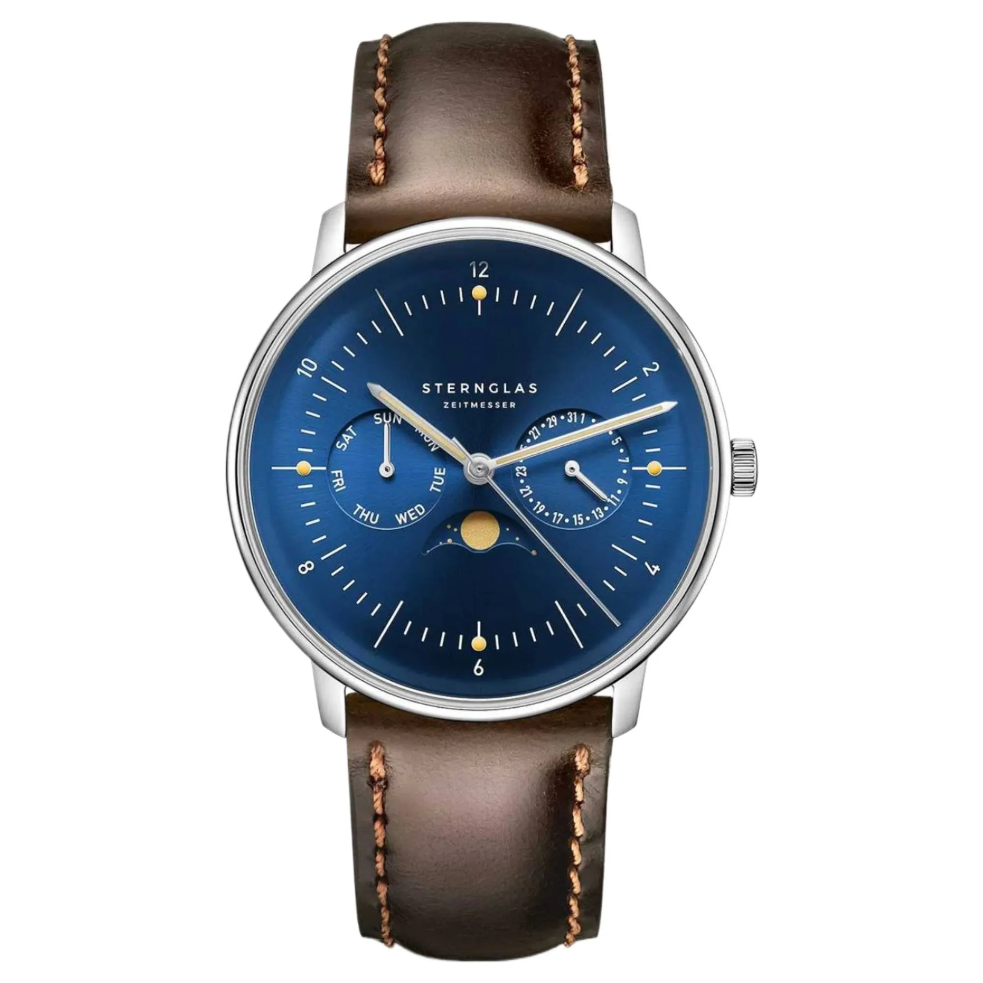 Sternglas S01-NM06-BR03 Men's Naos Moonphase Watch sold by H.S. Johnson