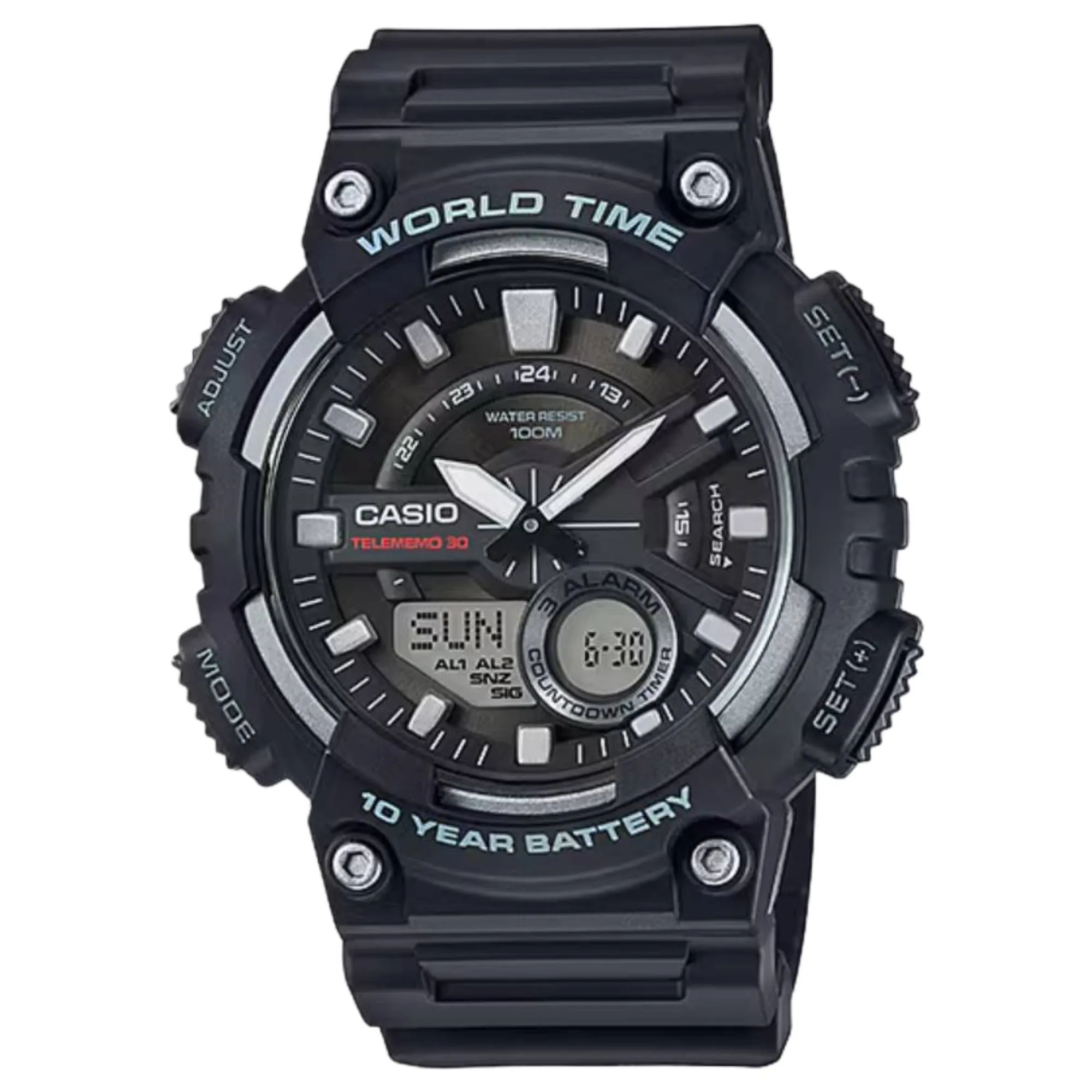 Casio AEQ-110W-1AVEF Telememo Series Quartz Watch sold by H.S. Johnson
