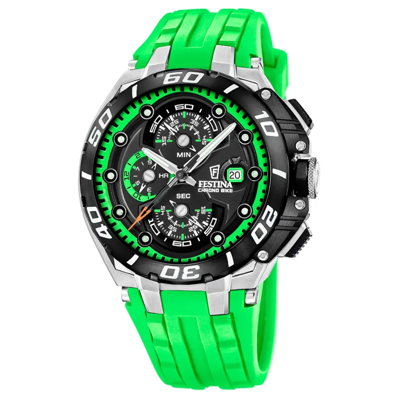 Festina F20755/6 Men's Chrono Bike Rubber Strap Watch made by H.S. Johnson