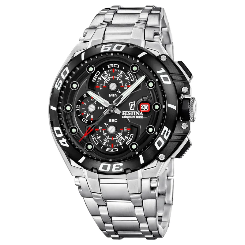 Festina F20754/6 Men's Chrono Bike Steel Bracelet Watch made by H.S. Johnson