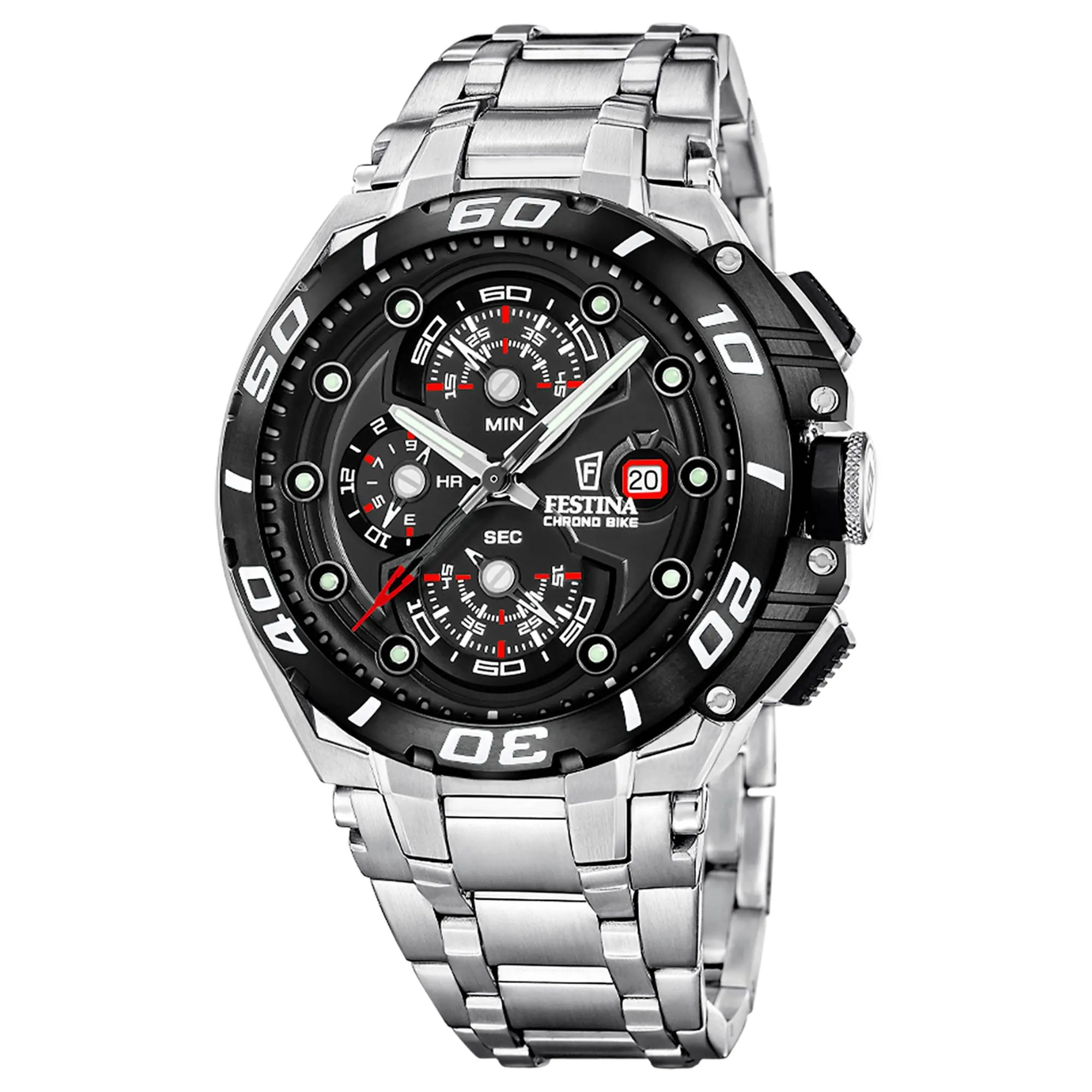 Festina F20754/6 Men's Chrono Bike Steel Bracelet Watch sold by H.S. Johnson