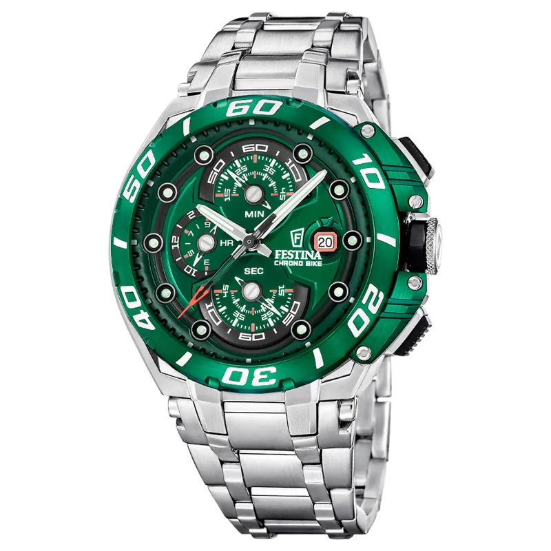 Festina F20754/5 Men's Chrono Bike Steel Bracelet Watch made by H.S. Johnson