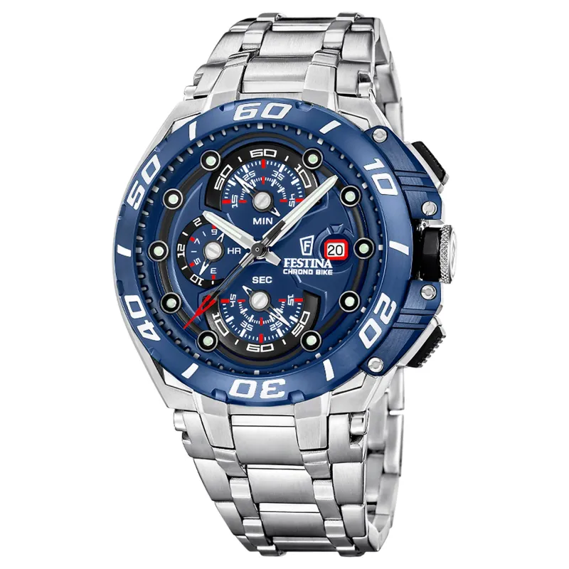 Festina F20754/4 Men's Chrono Bike Steel Bracelet Watch made by H.S. Johnson