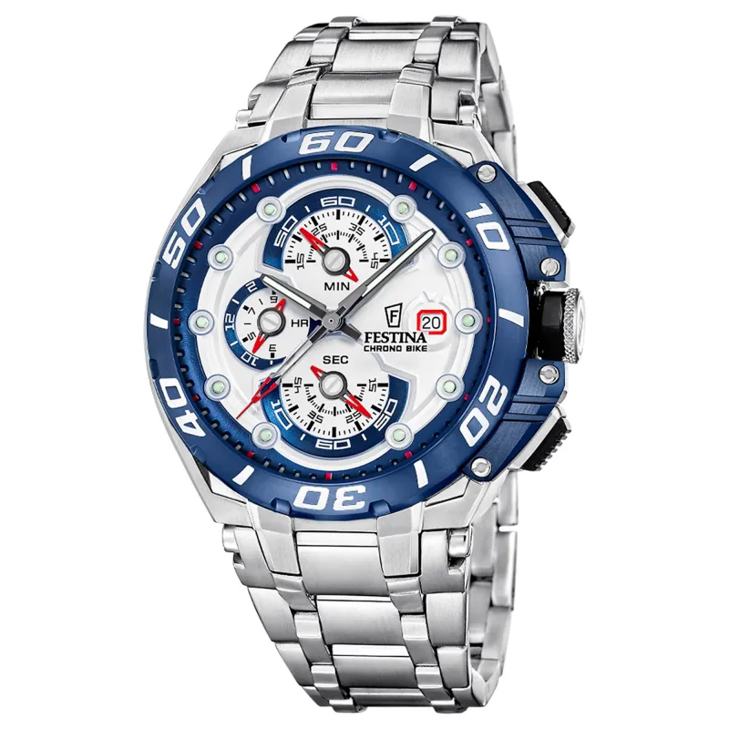 Festina F20754/1 Men's Chrono Bike Steel Bracelet Watch made by H.S. Johnson