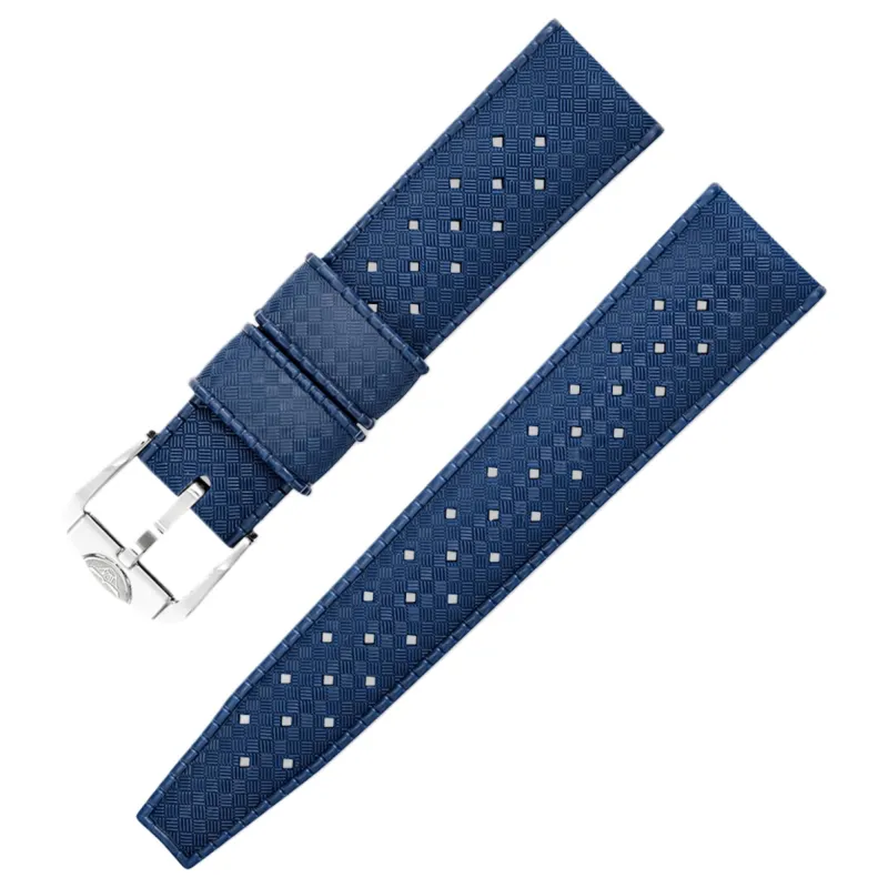 Squale CINHTRBL20 20mm Homage Tropic Dark Blue Rubber Strap made by H.S. Johnson