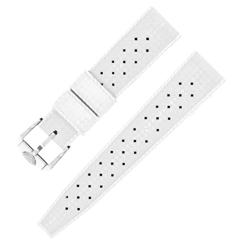Squale CINHTRW20 20mm Homage Tropic White Rubber Strap made by H.S. Johnson
