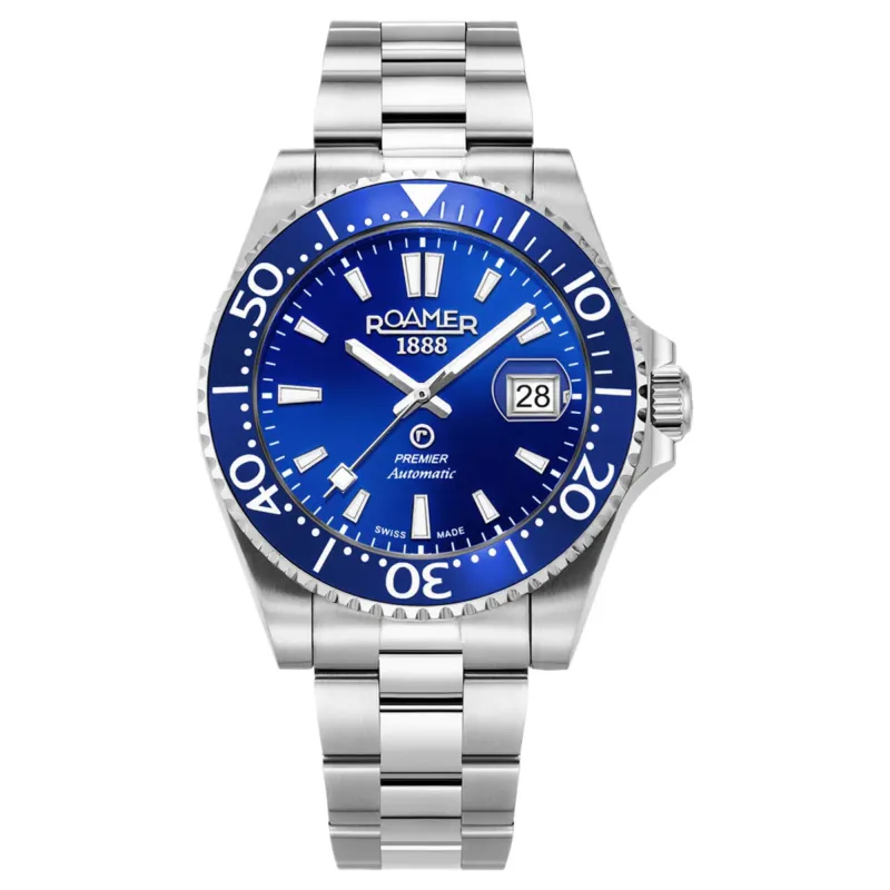 Roamer 986983 41 45 21 Men's Premier Blue Dial Automatic Watch made by H.S. Johnson