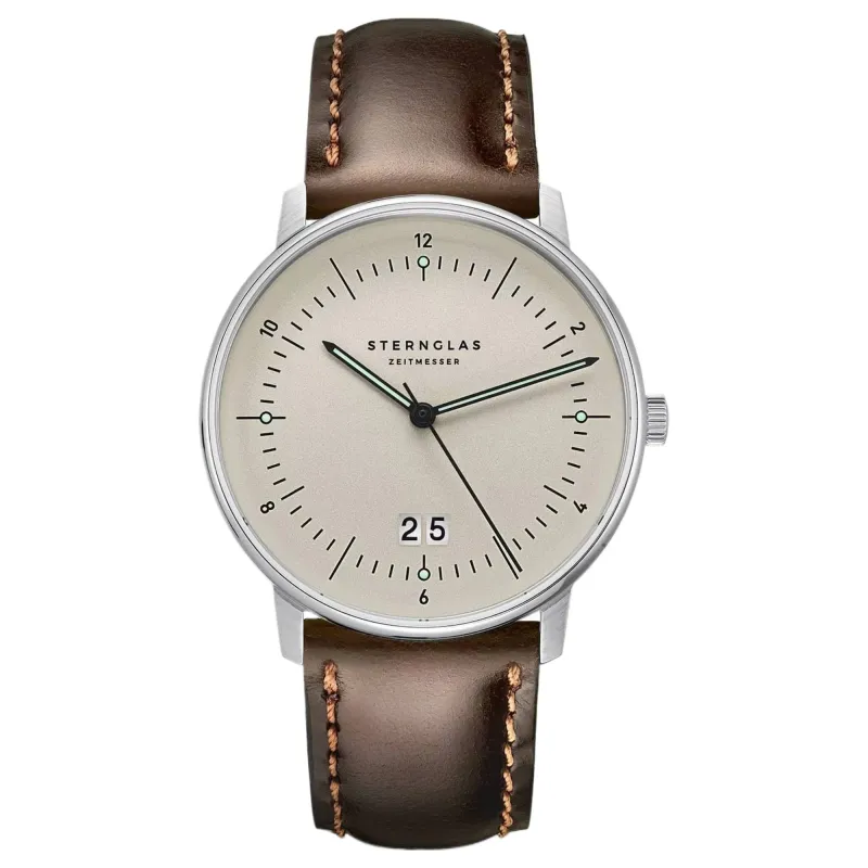 Sternglas S01-NAG26-BR03 Men's Naos Big Date Watch made by H.S. Johnson