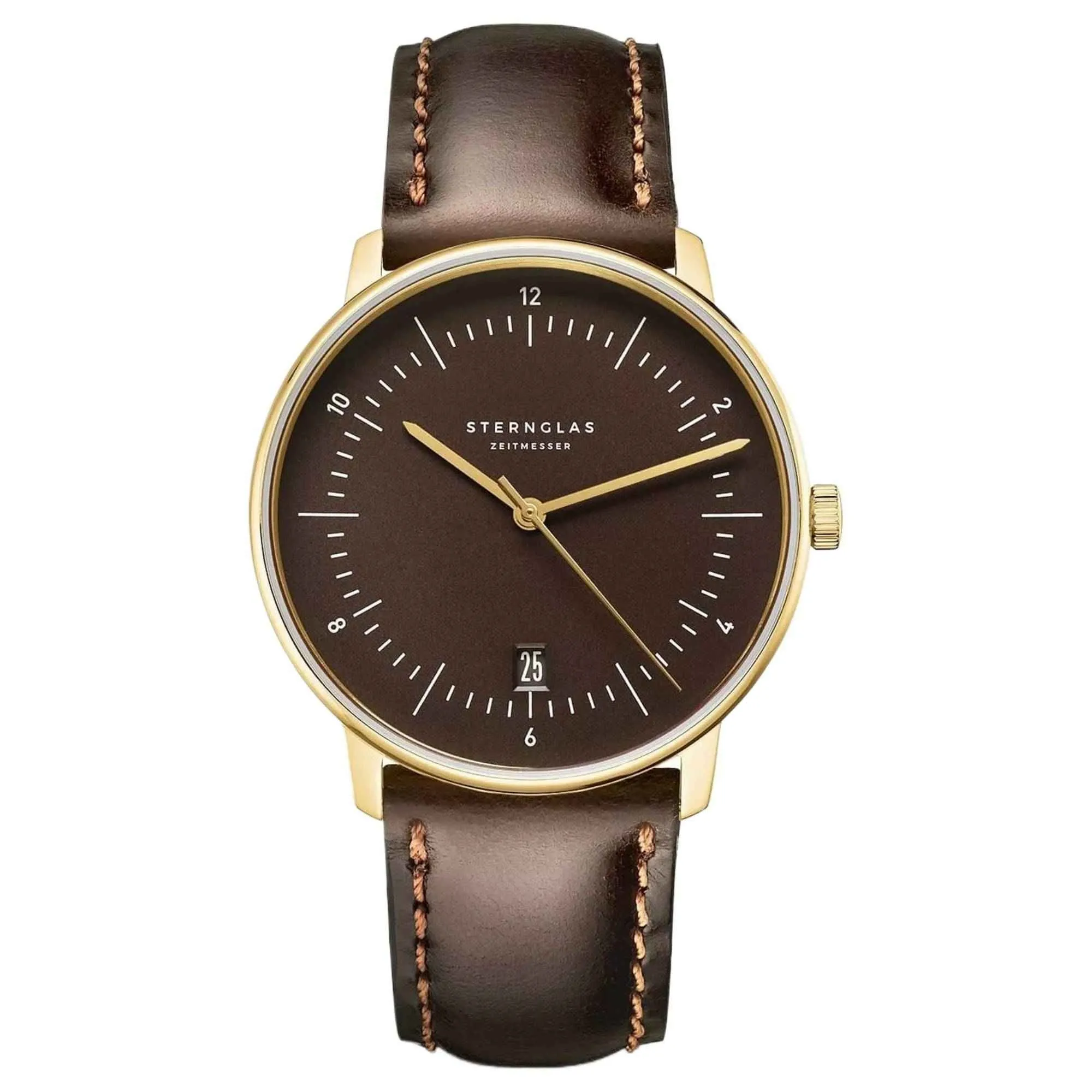 Sternglas S01-NAE21-BR01 Men's Naos Leather Strap Watch sold by H.S. Johnson