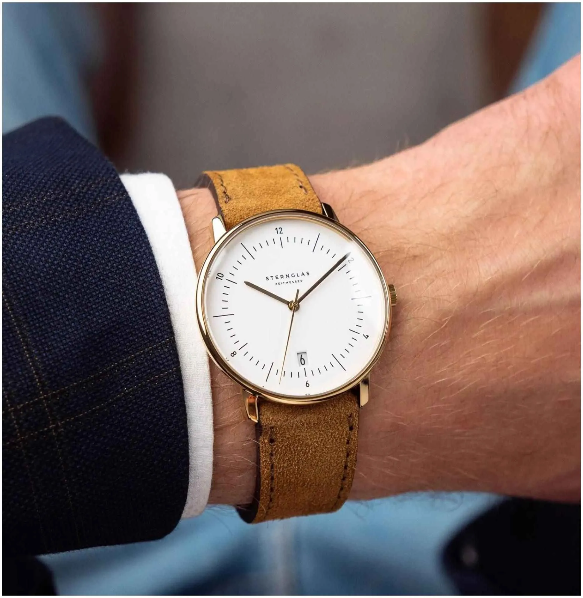 Sternglas S01-NAE02-WL02 Men's Naos Leather Strap Watch sold by H.S. Johnson product image thumbnail 3