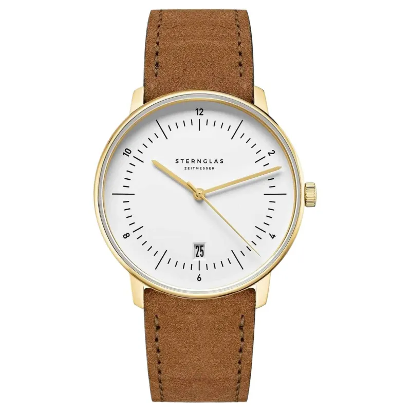 Sternglas S01-NAE02-WL02 Men's Naos Leather Strap Watch made by H.S. Johnson