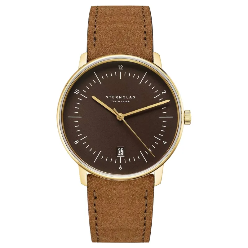 Sternglas S01-NAE21-WL02 Men's Naos Leather Strap Watch made by H.S. Johnson