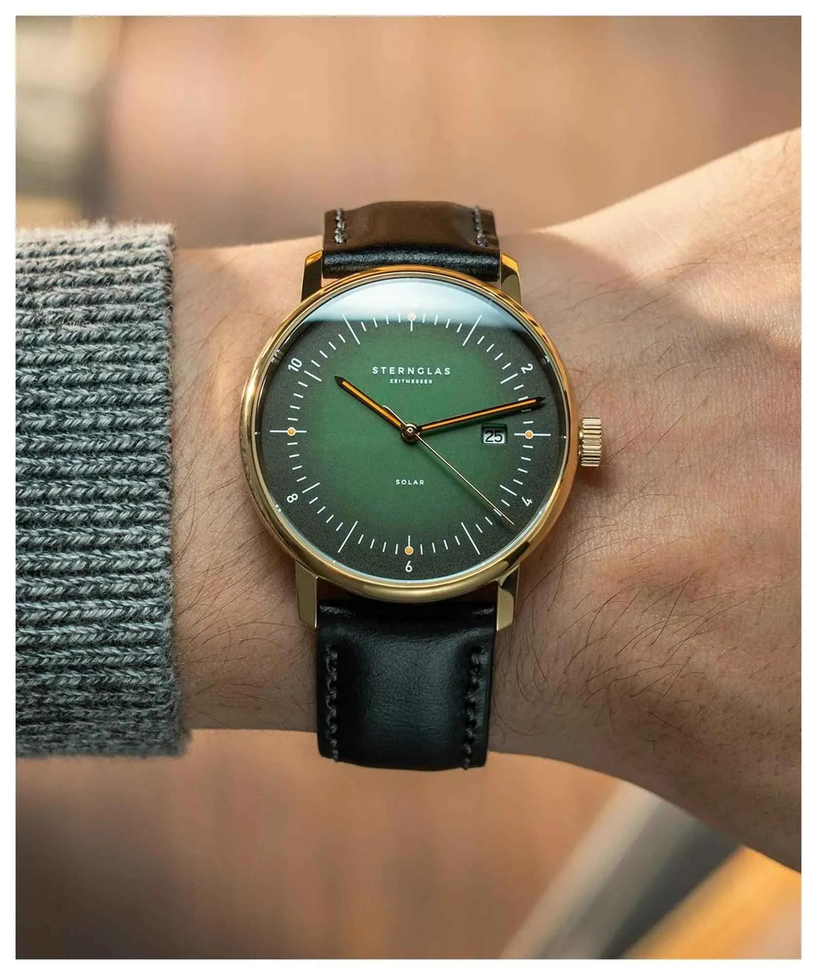 Sternglas S01-NS22-BR04 Men's Naos Solar Quartz Watch sold by H.S. Johnson product image thumbnail 3