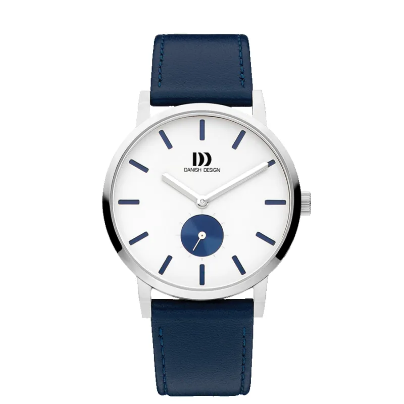 Danish Design IQ22Q1219 Tokyo Silver White Blue Large Watch made by H.S. Johnson