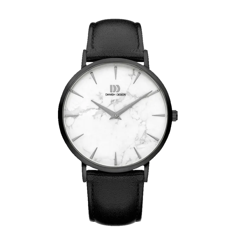 Danish Design IQ52Q1217 Shanghai Black White Marble Black Large Watch made by H.S. Johnson