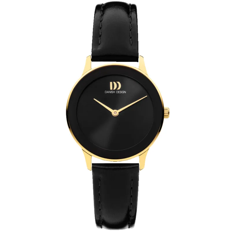 Danish Design IV11Q1288 Nostalgi 1988 Black Gold Watch made by H.S. Johnson