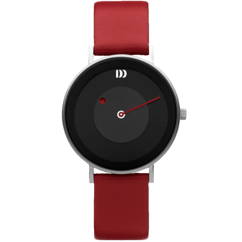 Danish Design IQ24Q1260 Måne Red Large Watch made by H.S. Johnson