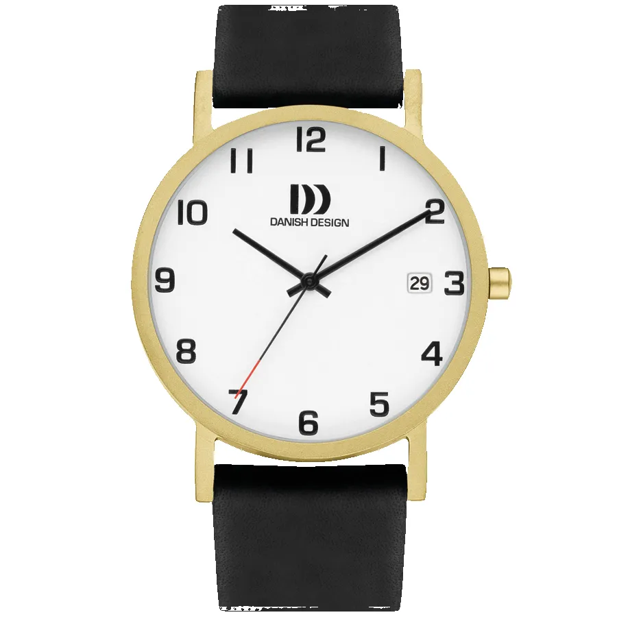 Danish Design IQ81Q1273 Rhine NMBRS Satin Gold Date Large Watch sold by H.S. Johnson