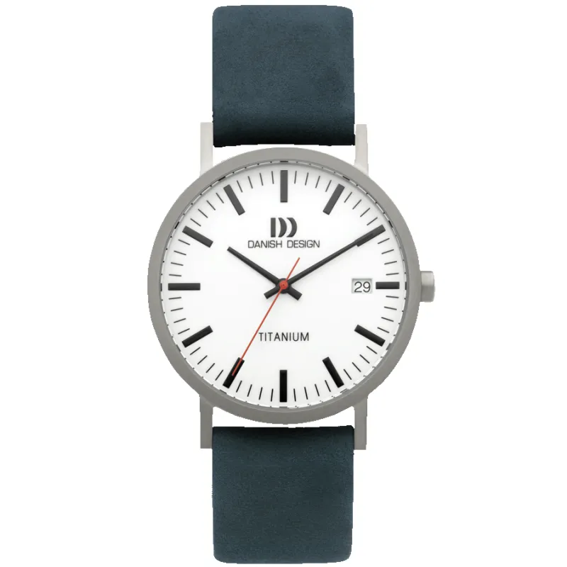 Danish Design IQ30Q1273 Rhine White Blue Date Large Watch made by H.S. Johnson