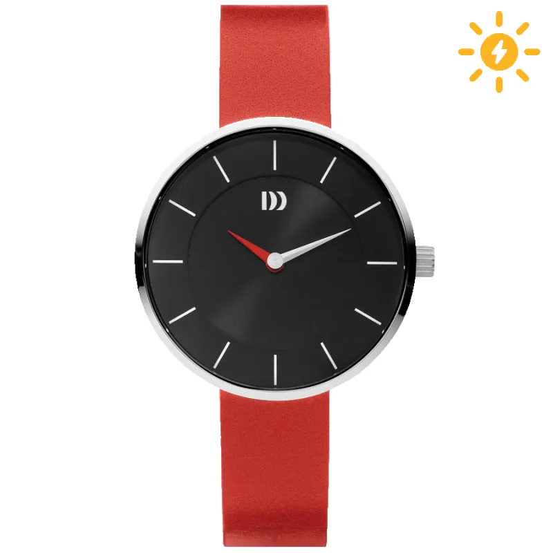 Danish Design 11-A3-11 Globe Black/Red Watch made by H.S. Johnson