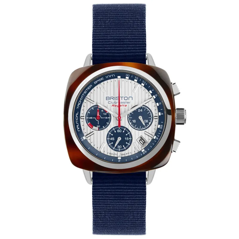 Briston Clubmaster Regatta - Chrono - Blanc / Bleu 262142.SA.T.2.NNB Watch made by H.S. Johnson
