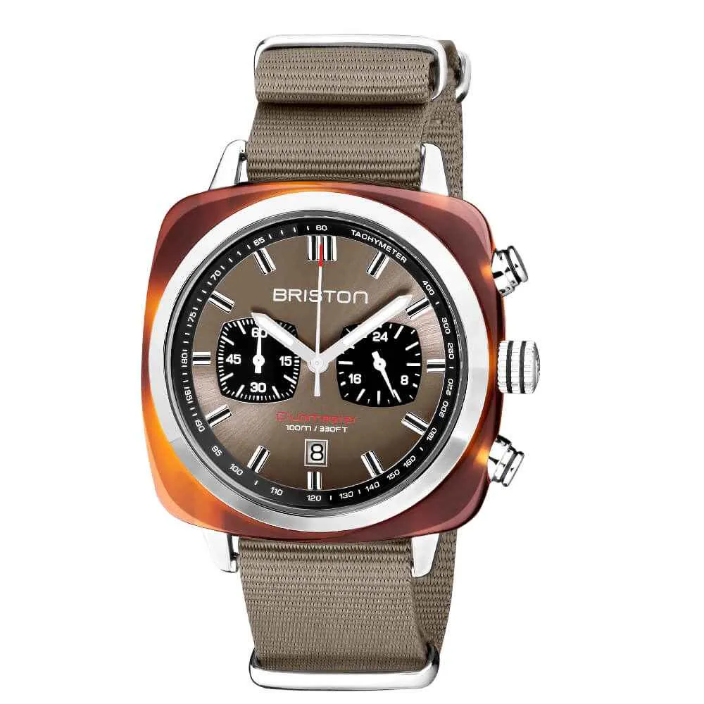 Briston Clubmaster Sport - Chrono - Gris Taupe 20142.SA.TS.30.NT Watch sold by H.S. Johnson