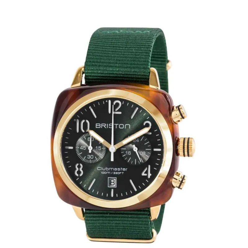 Briston Clubmaster Classic - Chrono - Gold - Vert anglais 15140.PYA.T.10.NBG Watch made by H.S. Johnson