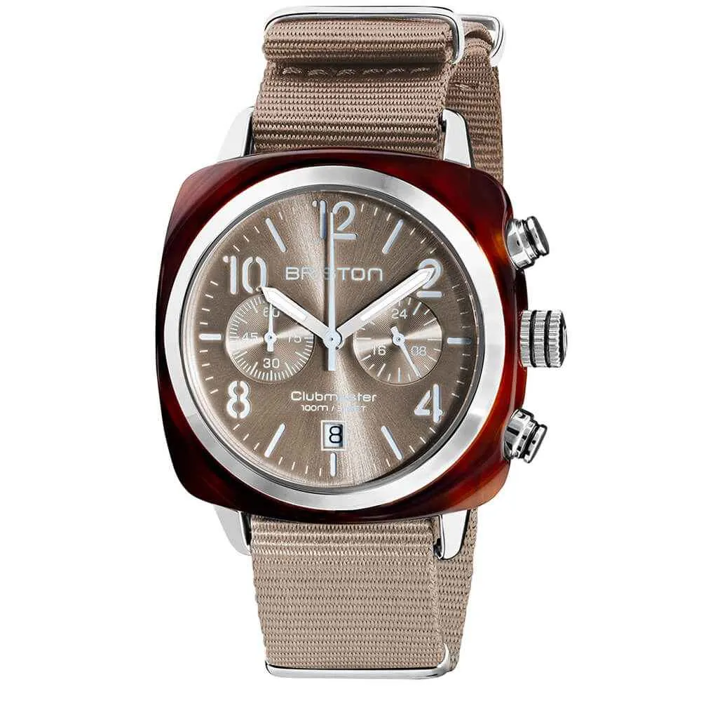 Briston Clubmaster Classic - Chrono - Gris Taupe 19140.SA.T.30.NT Watch sold by H.S. Johnson