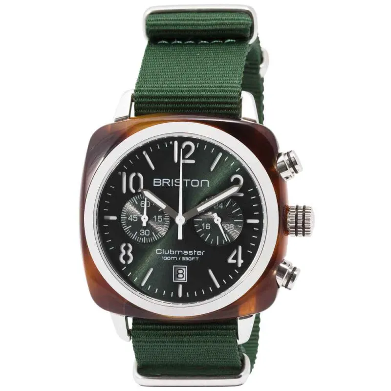 Briston Clubmaster Classic - Chrono - Vert anglais 15140.SA.T.10.NBG Watch made by H.S. Johnson