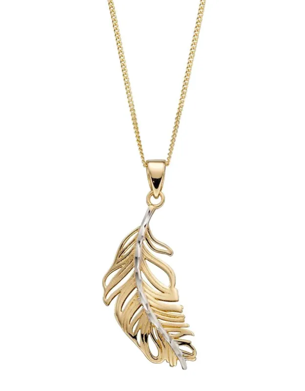 Elements Gold GP2228 Feather Pendant Only sold by H.S. Johnson