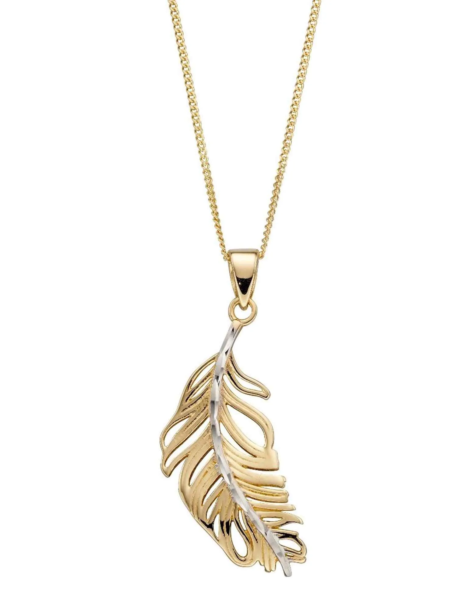 Elements Gold GP2228 Feather Pendant Only sold by H.S. Johnson