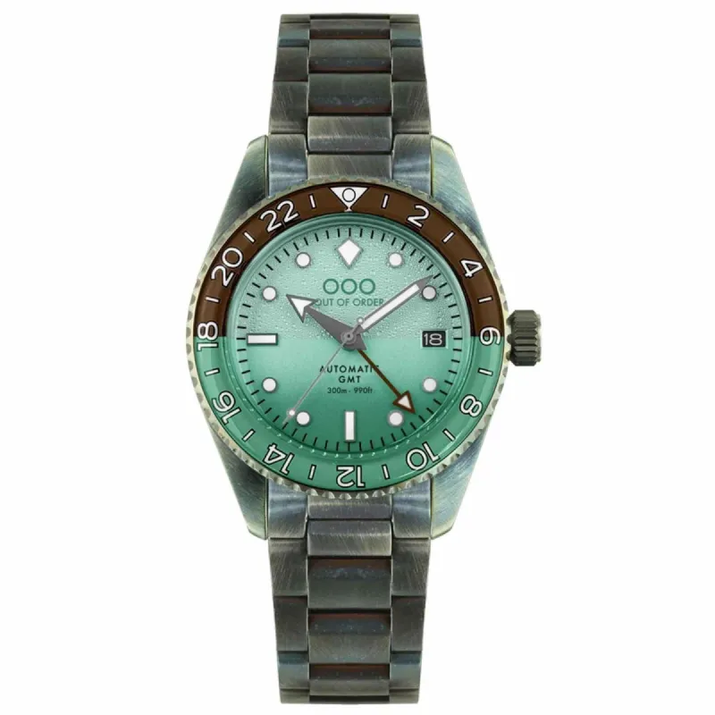 Out Of Order 001-25.AE.BAND Men's After 8 GMT Auto Ultra Distressed Watch sold by H.S. Johnson