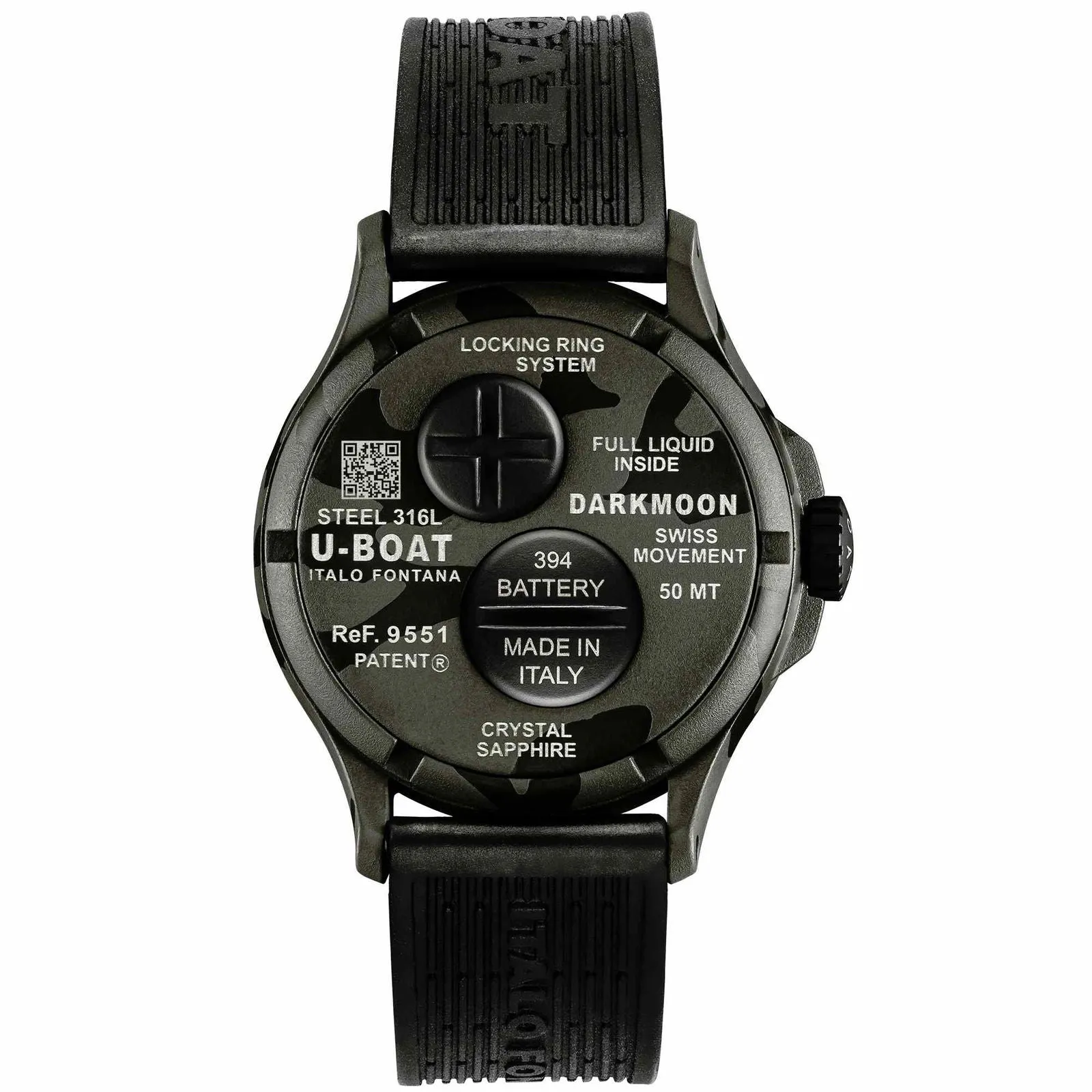 U-Boat 9551 Darkmoon 40mm Grey Curved Camouflage Watch sold by H.S. Johnson product image thumbnail 2