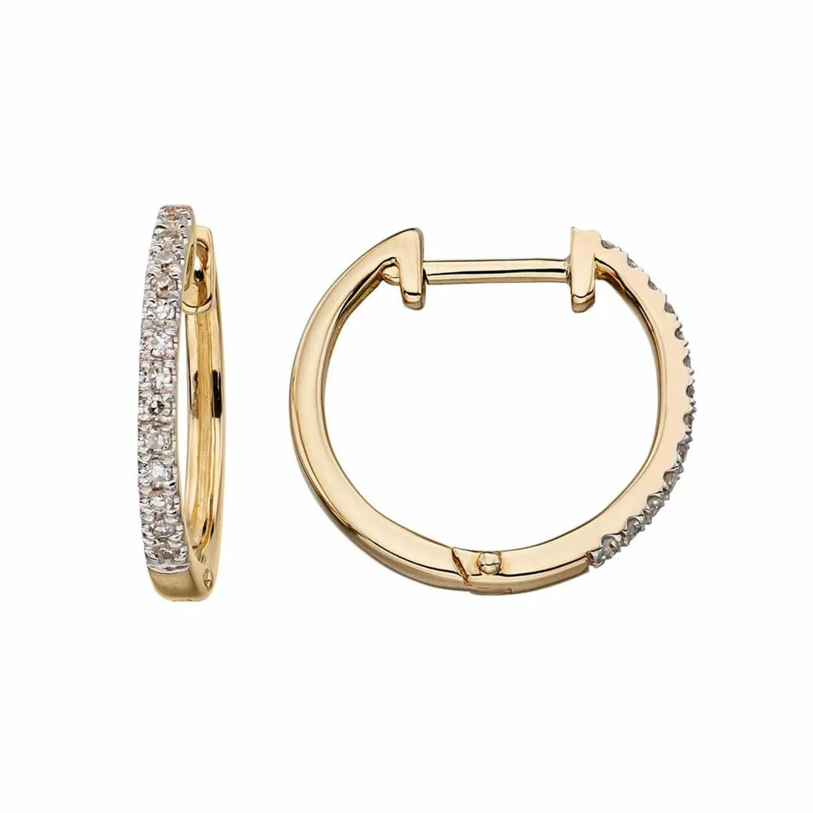 Elements Gold GE2135 Huggie Hoop Earrings Pave Diamonds sold by H.S. Johnson