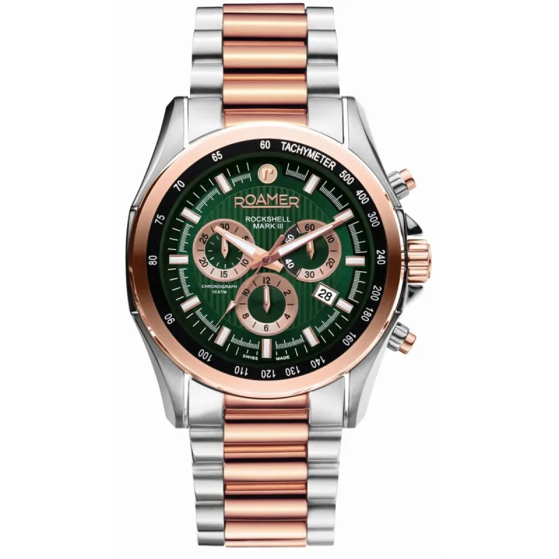 Roamer 220837 49 75 20 Two Tone Rockshell Mark III Chronograph Wristwatch sold by H.S. Johnson