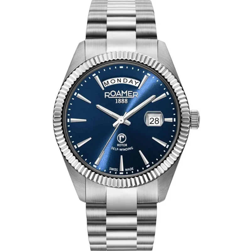 Roamer 981662 41 45 90 Primeline Automatic Blue Dial Wristwatch sold by H.S. Johnson
