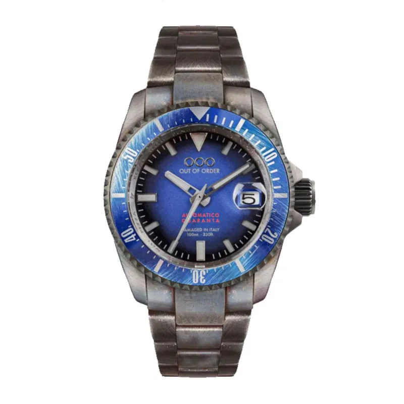 Out Of Order 001-21.BL Men's Blue Automatico Quaranta Wristwatch made by H.S. Johnson