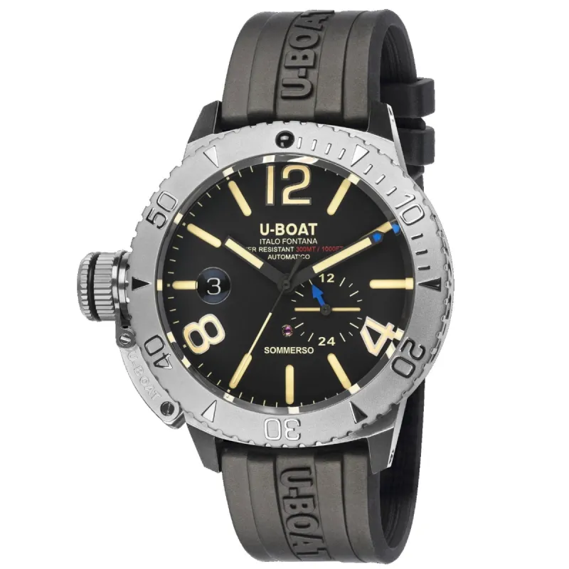 U-Boat 9007/A Sommerso Black Rubber Strap Watch sold by H.S. Johnson