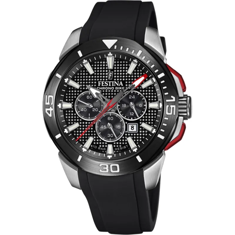 Festina F20642/4 Men's Chrono Bike Black Rubber Strap Wristwatch sold by H.S. Johnson
