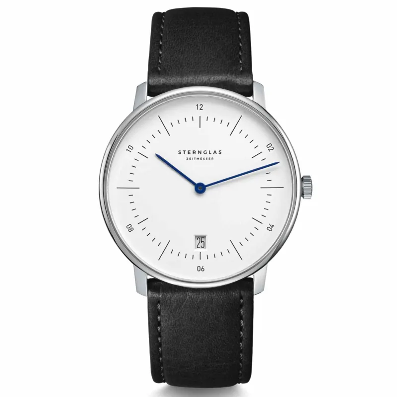 Sternglas S01-NA01-MO01 Naos Black Leather Strap Wristwatch sold by H.S. Johnson