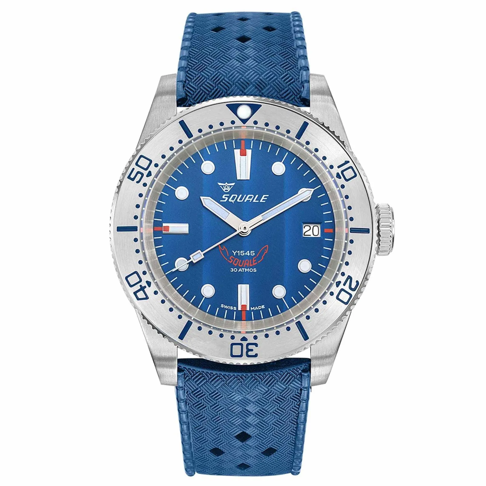 Squale 1545SSBLC.HTB Blue Dial Rubber Strap Watch sold by H.S. Johnson