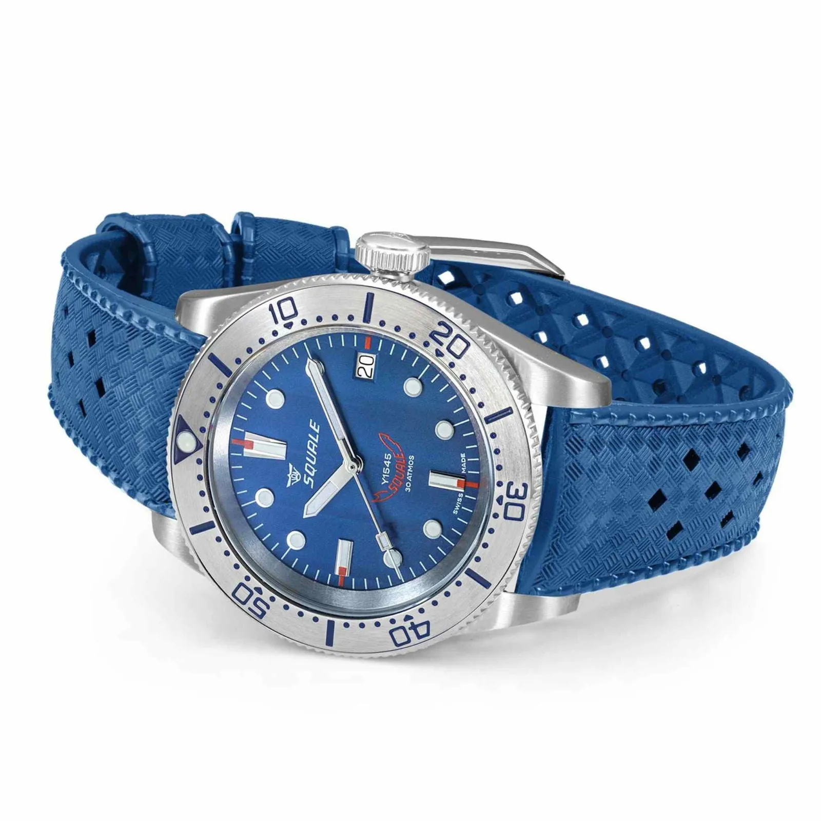 Squale 1545SSBLC.HTB Blue Dial Rubber Strap Watch sold by H.S. Johnson product image thumbnail 3