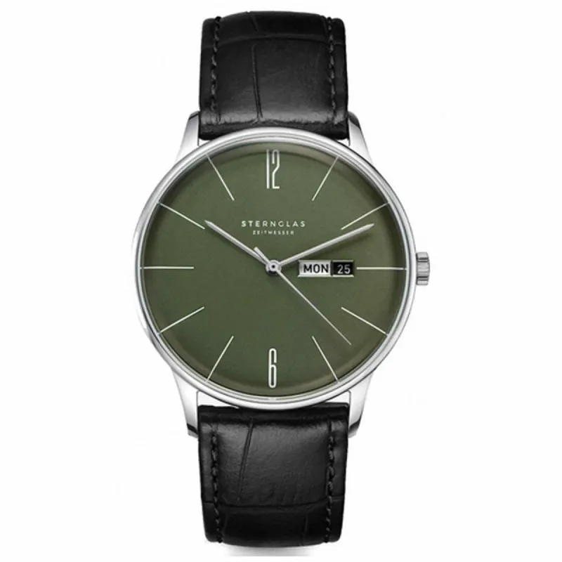 Sternglas S01-BE08-HE04 Men's Berlin Black Leather Strap Wristwatch sold by H.S. Johnson
