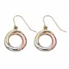 Elements Gold GE843 Tri-Metal Open Circle Drop Earrings sold by H.S. Johnson