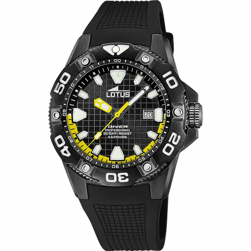 Lotus L18928/2 Men's Black Dial Diver Watch sold by H.S. Johnson