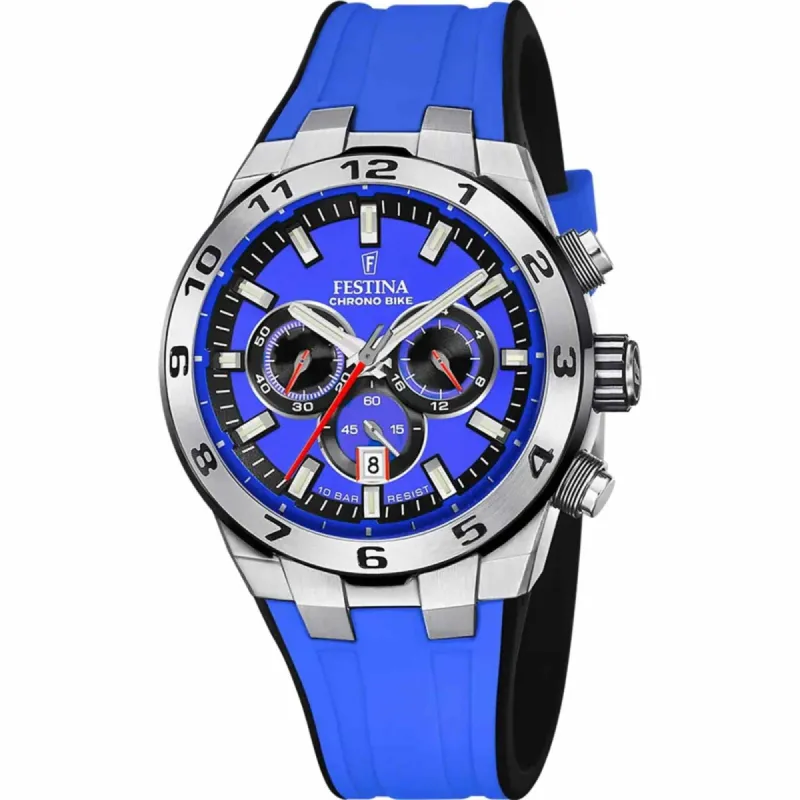 Festina F20671/3 Men's Blue Chrono Bike Rubber Strap Wristwatch sold by H.S. Johnson