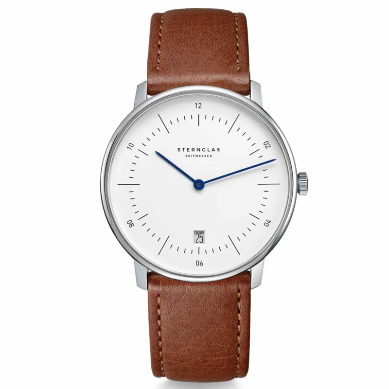 Sternglas S01-NA01-MO02 Naos Brown Leather Strap Wristwatch sold by H.S. Johnson