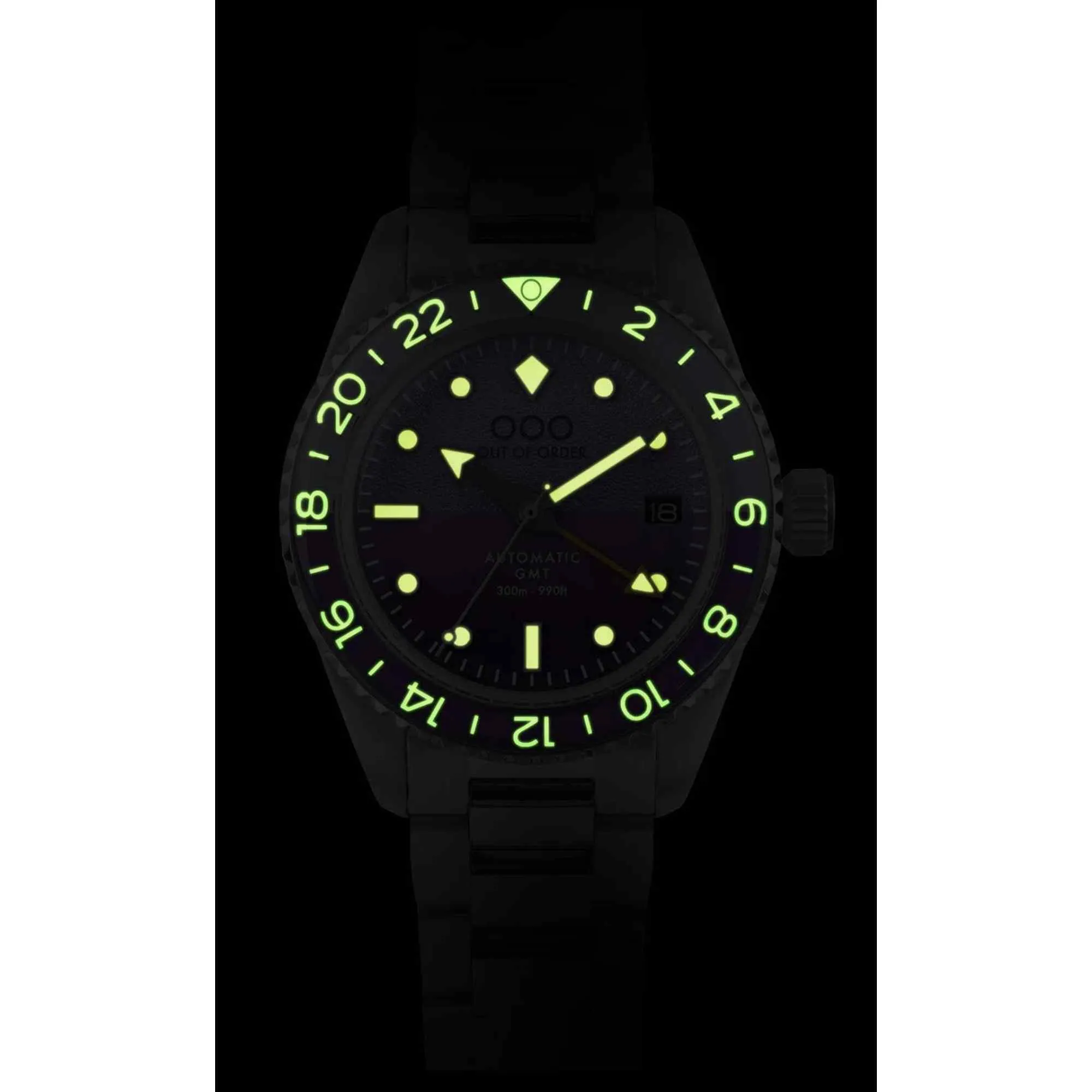 Out Of Order 001-25.LA.BAND.SS Men's Dark Violet Auto Ultra Brushed GMT Watch sold by H.S. Johnson product image thumbnail 3