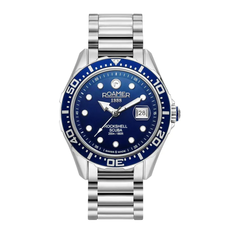 Roamer 220858 41 45 50 Rockshell Mark III Scuba Blue Dial Wristwatch sold by H.S. Johnson